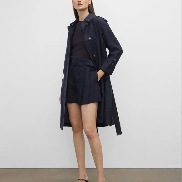 Soft Trench Coat - New With Tags - NEVER WORN - Navy - Picture 1 of 4